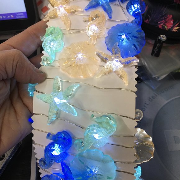 Seahorse, Nautical Sea Shell String Lights w/ Remote Control = NEW Box ba1 - Picture 3 of 5